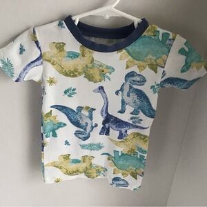 Burt’s Bees Kids 100% Organic Cotton T-Shirt Size 3T Dinosaur Print Blue/White